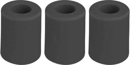 Deltafix Deurbuffer - 3x - deurstopper - zwart - rubber - 50 x 35 mm - schroefbevestiging