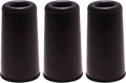 Deltafix Deurbuffer - 3x - deurstopper - zwart - rubber - 75 x 40 mm - schroefbevestiging
