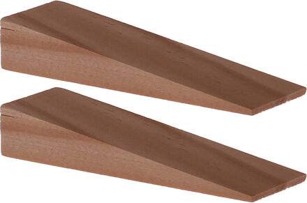 Deltafix Deurwig - 2x - hout - 7 x 1,2 cm - deurstopper - Deurstoppers Bruin