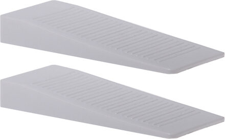 Deltafix Deurwig - 2x - wit - kunststof - 9,5 x 1,3 cm - deurstopper