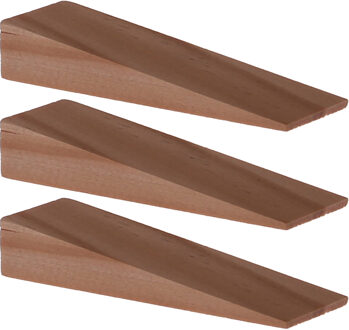Deltafix Deurwig - 3x - hout - 7 x 1,2 cm - deurstopper