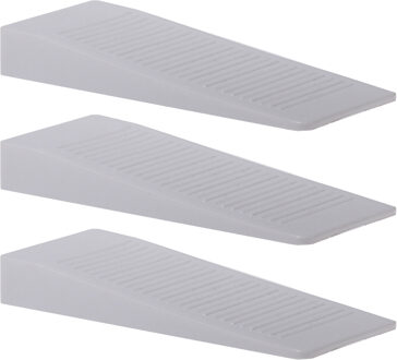 Deltafix Deurwig - 3x - wit - kunststof - 9,5 x 1,3 cm - deurstopper