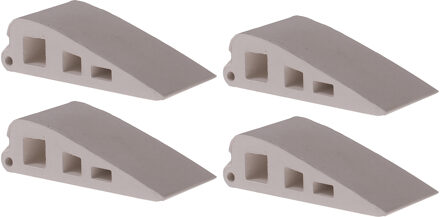 Deltafix Deurwig - 4x - wit - kunststof - 5,9 x 1,7 cm - deurstopper
