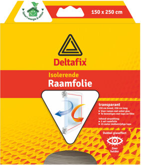 Deltafix Raam isolatiefolie - transparant - 150 x 250 cm - incl. bevestigingstape - energiebesparend - Meubelfolie