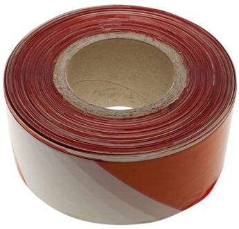 Deltafix rood-wit - Afzetlint - Kunststof - 500mx70mm - 1 stuk