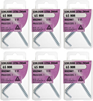 Deltafix Schroefduimen - 12x - verzinkt metaal - 65 mm - ijzerwaren