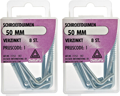 Deltafix Schroefduimen - 16x - verzinkt metaal - 50 mm - ijzerwaren