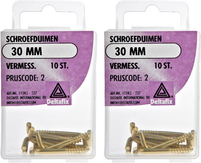 Deltafix Schroefduimen - 20x - vermessingd metaal - 30 mm - ijzerwaren