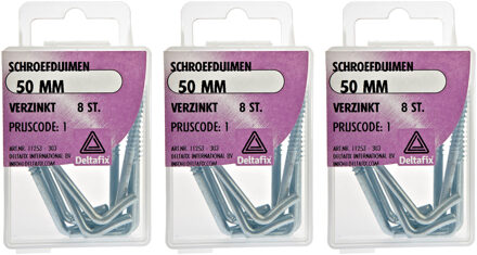 Deltafix Schroefduimen - 24x - verzinkt metaal - 50 mm - ijzerwaren