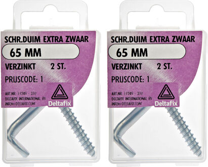 Deltafix Schroefduimen - 4x - verzinkt metaal - 65 mm - ijzerwaren