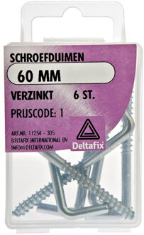 Deltafix Schroefduimen - 6x - verzinkt metaal - 60 mm - ijzerwaren