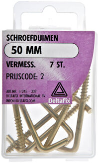 Deltafix Schroefduimen - 7x - vermessingd metaal - 50 mm - ijzerwaren