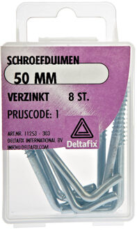 Deltafix Schroefduimen - 8x - verzinkt metaal - 50 mm - ijzerwaren