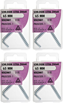 Deltafix Schroefduimen - 8x - verzinkt metaal - 65 mm - ijzerwaren
