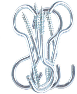 Deltafix Schroefhaken - 16x - verzinkt metaal - 40 mm - ijzerwaren