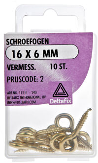 Deltafix Schroefogen - 10x - verzinkt metaal - 16 x 6 mm - ijzerwaren