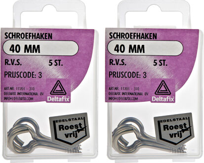 Deltafix Schroefogen - 10x - verzinkt metaal - 40 mm - ijzerwaren