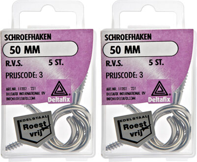 Deltafix Schroefogen - 10x - verzinkt metaal - 50 mm - ijzerwaren