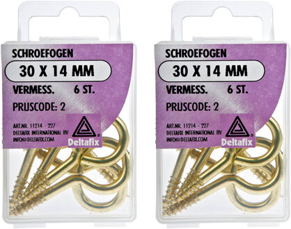 Deltafix Schroefogen - 12x - verzinkt metaal - 30 x 14 mm - ijzerwaren