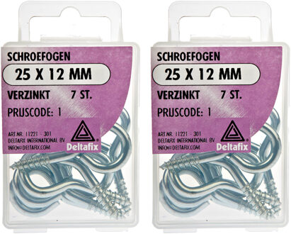 Deltafix Schroefogen - 14x - verzinkt metaal - 25 x 12 mm - ijzerwaren