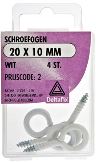 Deltafix Schroefogen 20x 10 mm Wit