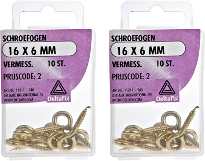 Deltafix Schroefogen - 20x - verzinkt metaal - 16 x 6 mm - ijzerwaren