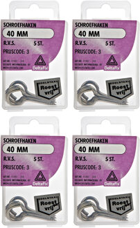 Deltafix Schroefogen - 20x - verzinkt metaal - 40 mm - ijzerwaren