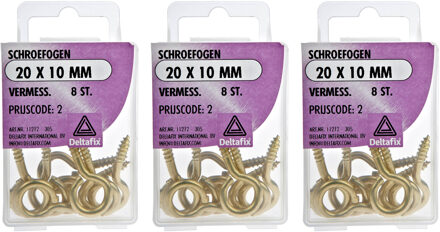 Deltafix Schroefogen - 24x - verzinkt metaal - 20 x 10 mm - ijzerwaren