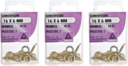 Deltafix Schroefogen - 30x - verzinkt metaal - 16 x 6 mm - ijzerwaren