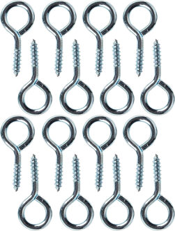 Deltafix Schroefogen - 32x - verzinkt metaal - 12 x 4 mm - ijzerwaren