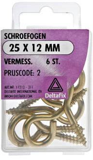 Deltafix Schroefogen - 6x - verzinkt metaal - 25 x 12 mm - ijzerwaren