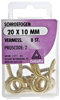 Deltafix Schroefogen - 8x - verzinkt metaal - 20 x 10 mm - ijzerwaren