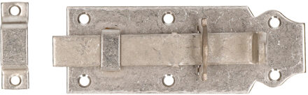 Deltafix schuifslot/hangslotschuif - 1x - 12 x 4.5cm - RVS - deur - schutting - hek