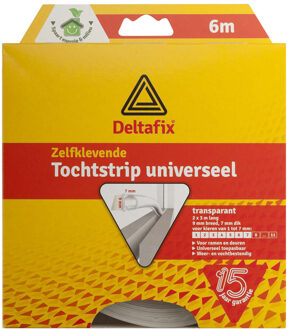 Deltafix Tochtstrip - tochtwering - transparant - zelfklevend - universeel - 6 m x 9 mm x 7 mm