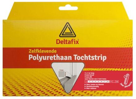 Deltafix Tochtstrip - tochtwering - wit - zelfklevend - universeel - 6 m x 9 mm x 9 mm - Tochtstrippen