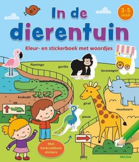 Deltas kleur- en stickerboek in de dierentuin (3-5 jaar)