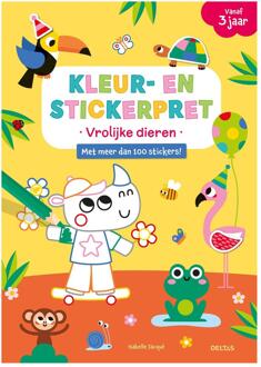 Deltas Kleur- En Stickerpret Vrolijke Dieren / Vanaf 3 Jaar - Isabelle Jacqué