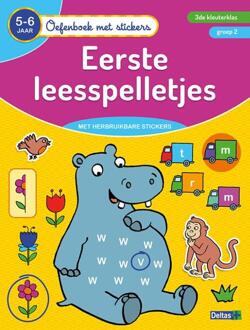 Deltas oefenboek met stickers - eerste leesspelletjes 5-6 j.