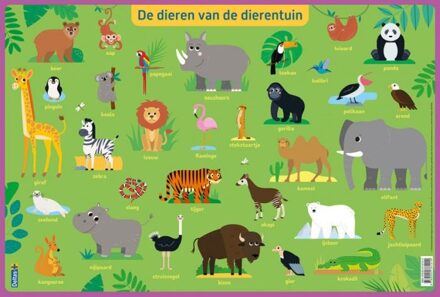 Deltas onderlegger De dierentuin junior 47,5 x 32 cm PVC Multikleur