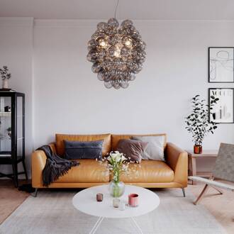 Deluxe glazen hanglamp Ø 64 cm rookgrijs