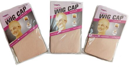 Deluxe Pruik Cap Haarnet Voor Weave Haar Cap Pruik Netten Stretch Mesh Pruik Cap Voor Het Maken Pruiken Gratis maat 12 Stuks (6 Zakken) blond
