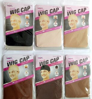 Deluxe Pruik Cap Haarnet Voor Weave Haar Cap Pruik Netten Stretch Mesh Pruik Cap Voor Het Maken Pruiken Gratis maat 12 Stuks (6 Zakken) mix kleur