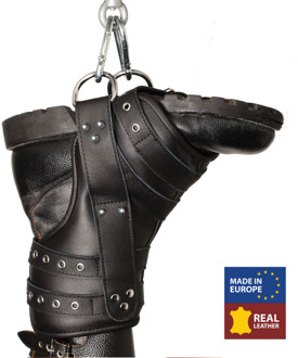 Deluxe Set van 2 Leren Beenhangers - Zwart