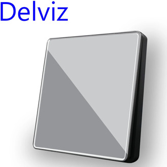Delviz Crystal glass Switch, 1/2/3/4 Gang 2 Way, Grey panel Cable TV socket, RJ45 Computer Outlet, EU Standard Wall Light Switch