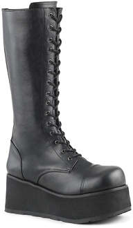 Demonia Trashville 502 zwarte veganistisch lederen platformlaarzen