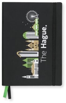 Den haag notitieboekje, model skyline, formaat 13 x 18 cm., kleur zwart