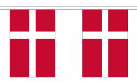 Denemarken vlaggetjes - vlaggenlijn - 900 cm - polyester - binnen/buiten - versiering - landen