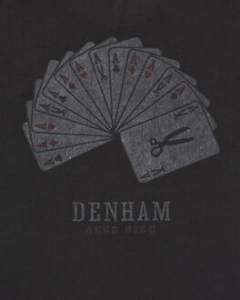 Denham Aces dye tee whj - maat L Zwart