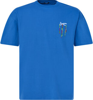 Denham Drip box t-shirt met korte mouwen Blauw - XXL