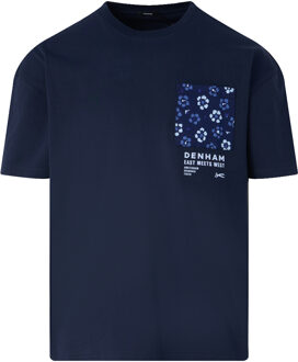 Denham Katagami t-shirt met korte mouwen Blauw - L